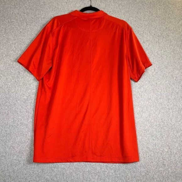 Nike Mens Large Dri Fit Athletic Pullover Polo Shirt Red Short Sleeve Swoosh - Picture 6 of 7
